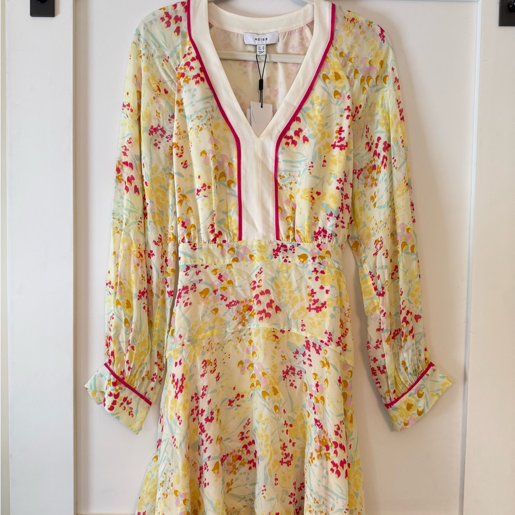 Reiss Floral Long Sleeve Dress - Nwt